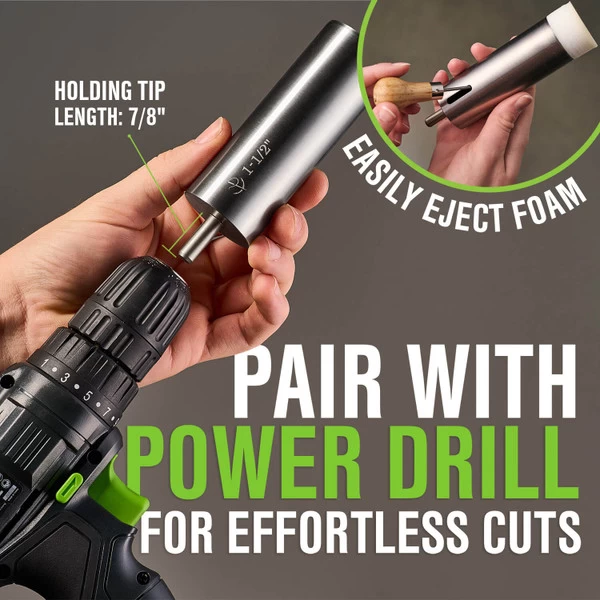 1-1/2" Foam Hole Cutter 2 1-1/2" Foam Hole Cutter - Image 2