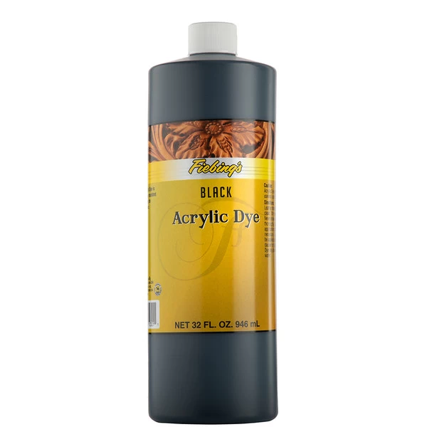 Fiebing's Acrylic Dye For Leather Black 32 Oz. 1 Fiebing's Acrylic Dye For Leather Black 32 Oz.