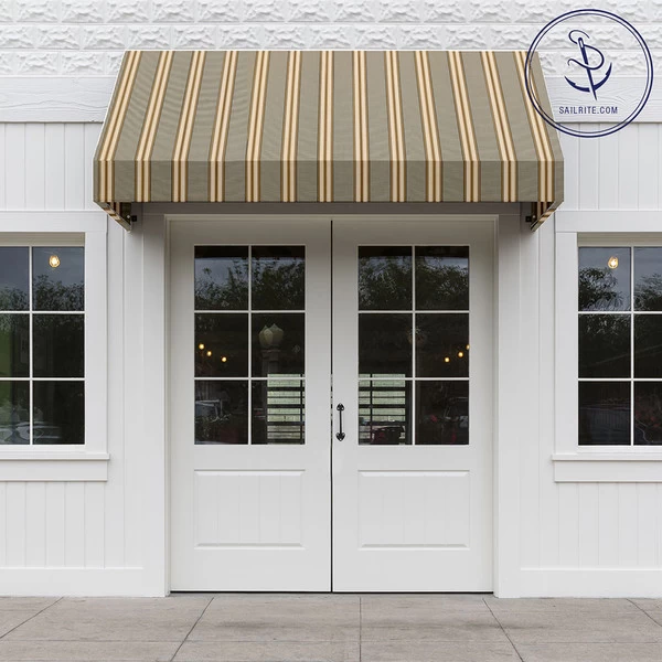 Sunbrella® Awning Stripe 4768-0000 Preston Stone 46" Fabric 5 Sunbrella® Awning Stripe 4768-0000 Preston Stone 46" Fabric - Image 5