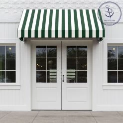 Sunbrella® Awning Stripe 4806-0000 Beaufort Forest Green/Natural 6 Bar 46" Fabric -Home Furnishings Fabric Store Sunbrella 4806 0000 Forest Green Natural 6 Bar 46 707