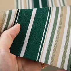 Sunbrella® Awning Stripe 4932-0000 Forest Green/Beige/Natural Fancy 46" Fabric -Home Furnishings Fabric Store Sunbrella 4932 0000 Forest Green Beige Natural Fancy Stripe 46 4