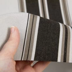 Sunbrella® Awning Stripe 4946-0000 Black/Taupe Fancy 46" Fabric -Home Furnishings Fabric Store Sunbrella 4946 0000 Black Taupe Fancy Stripe 46 4