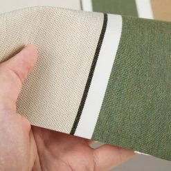 Sunbrella® Awning Stripe 4959-0000 Fern/Heather Beige Block 46" Fabric -Home Furnishings Fabric Store Sunbrella 4959 0000 Fern Heather Beige Block Stripe 46 Signature Series Awning Stripe 4