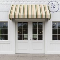 Sunbrella® Awning Stripe 4959-0000 Fern/Heather Beige Block 46" Fabric -Home Furnishings Fabric Store Sunbrella 4959 0000 Fern Heather Beige Block Stripe 46 Signature Series Awning Stripe 707