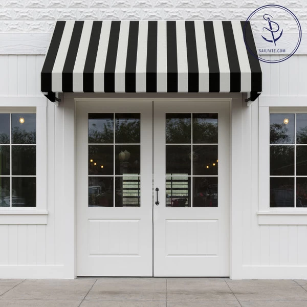 Sunbrella® Awning Stripe 5704-0000 Beaufort Black/White 6 Bar 46" Fabric 5 Sunbrella® Awning Stripe 5704-0000 Beaufort Black/White 6 Bar 46" Fabric - Image 5