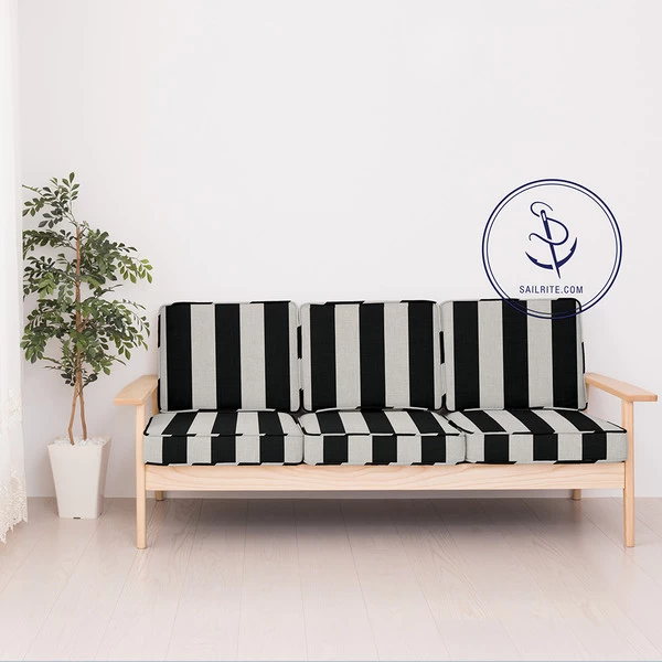 Sunbrella® Awning Stripe 5704-0000 Beaufort Black/White 6 Bar 46" Fabric 6 Sunbrella® Awning Stripe 5704-0000 Beaufort Black/White 6 Bar 46" Fabric - Image 6